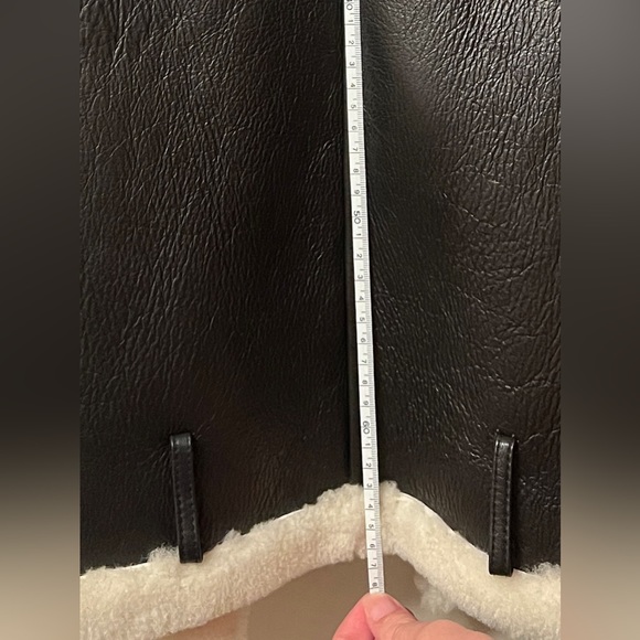 100% real leather and fur shearling winter jacket - Picture 15 of 16